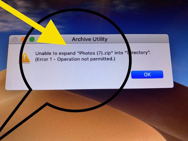 How to fix 'unable to expand ZIP' error on Mac?