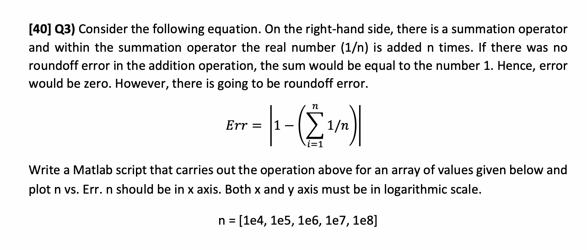 What is a error in sum function?
