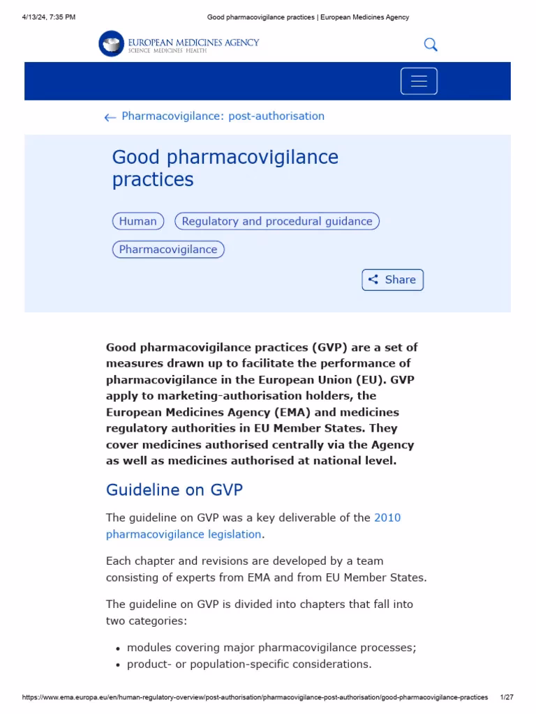What are good pharmacovigilance practices?