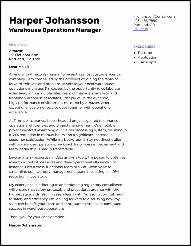 What should a cover letter include?