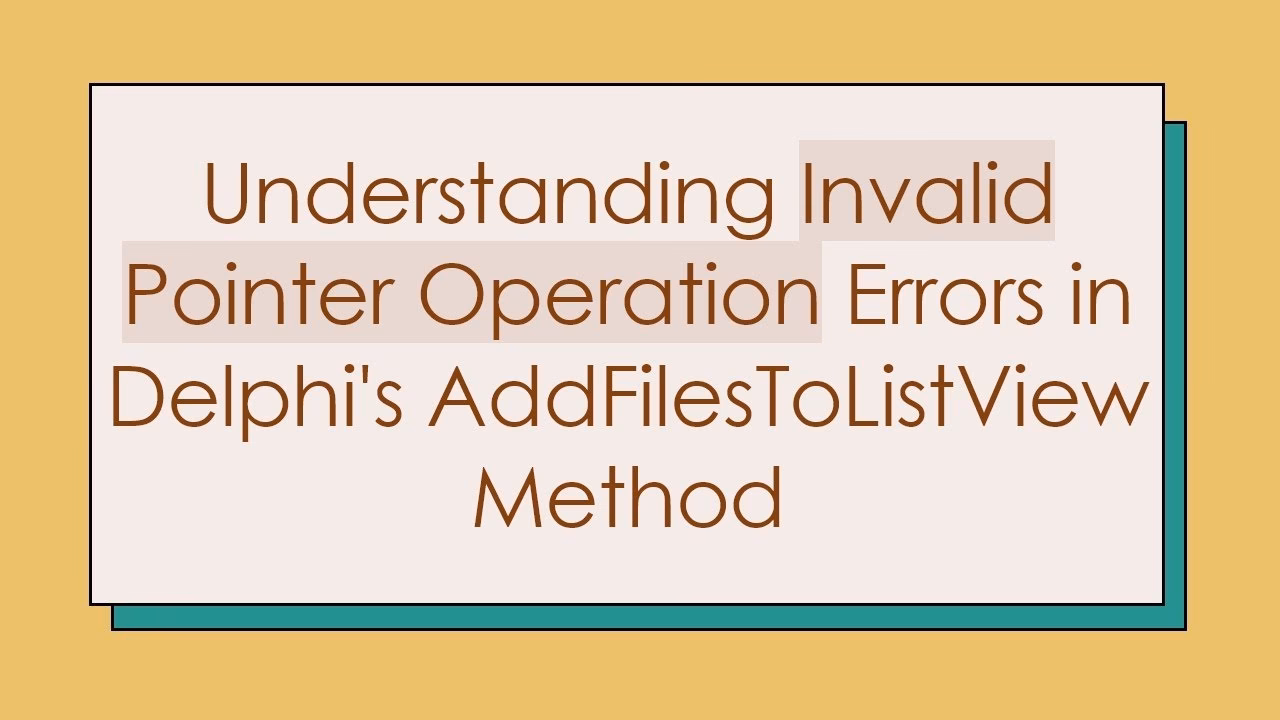 What is an invalid pointer exception?