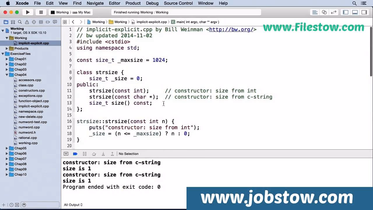 What is an example of an implicit constructor?