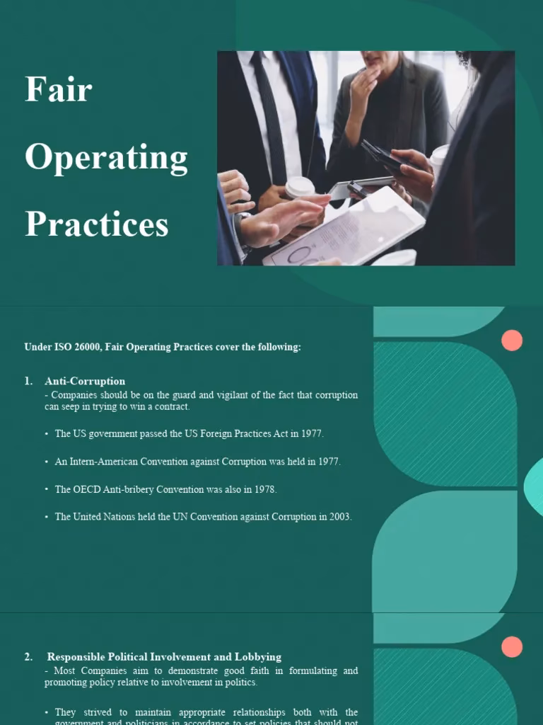 What are fair operating practices?