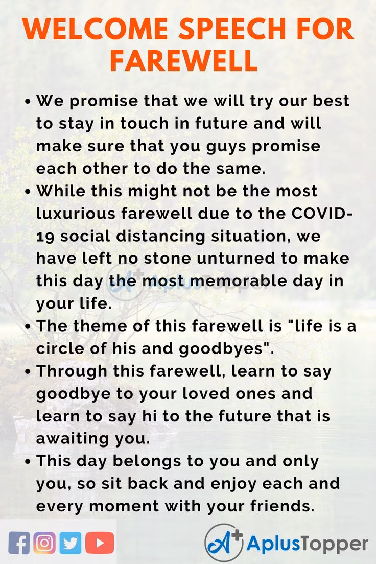 When should you give a farewell speech?