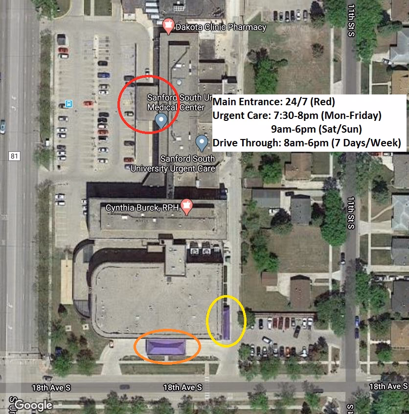 Where can I Park at Sanford South University Medical Center?