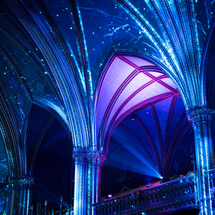 What is the aura experience at the Notre-Dame Basilica of Montreal?
