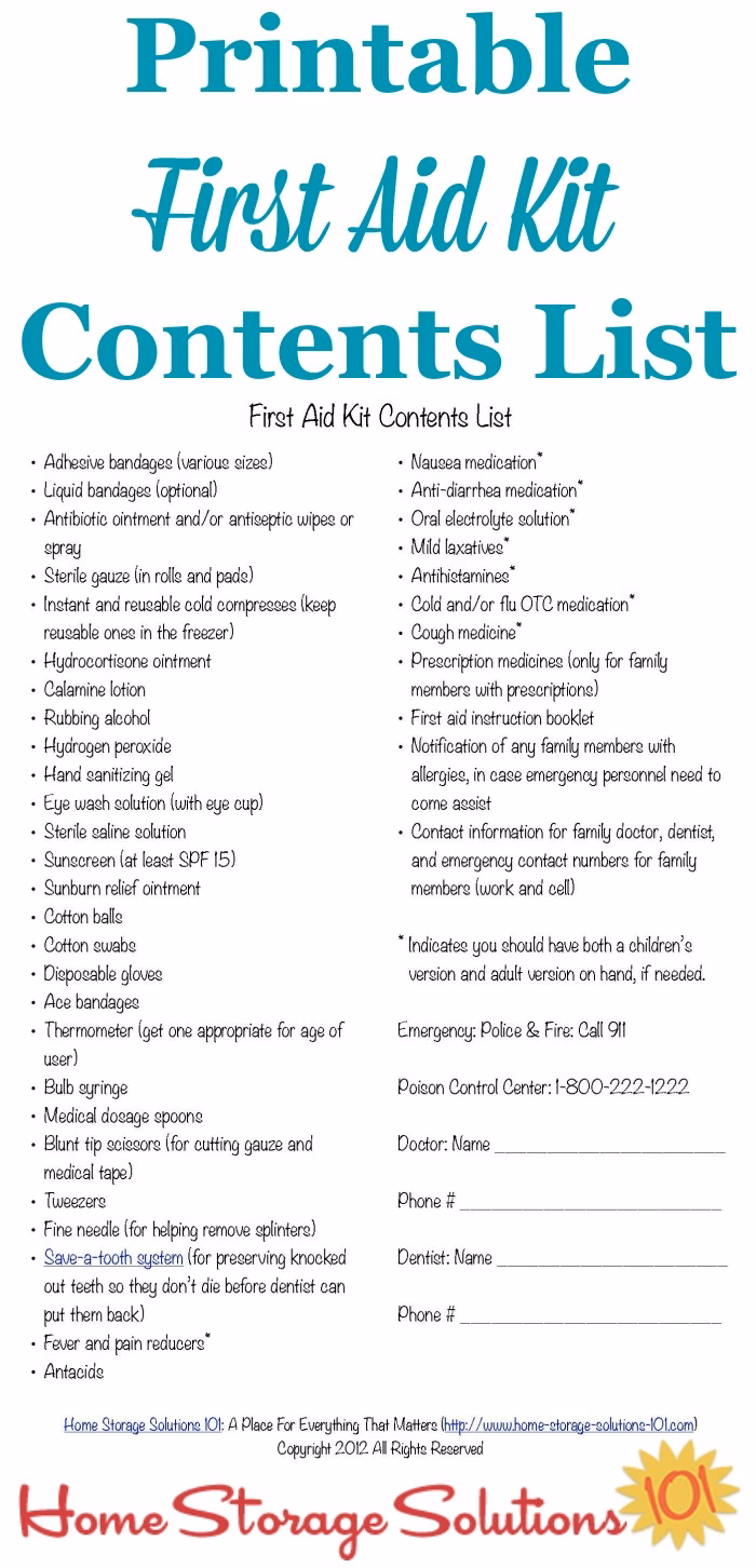 What is a large first aid kit?