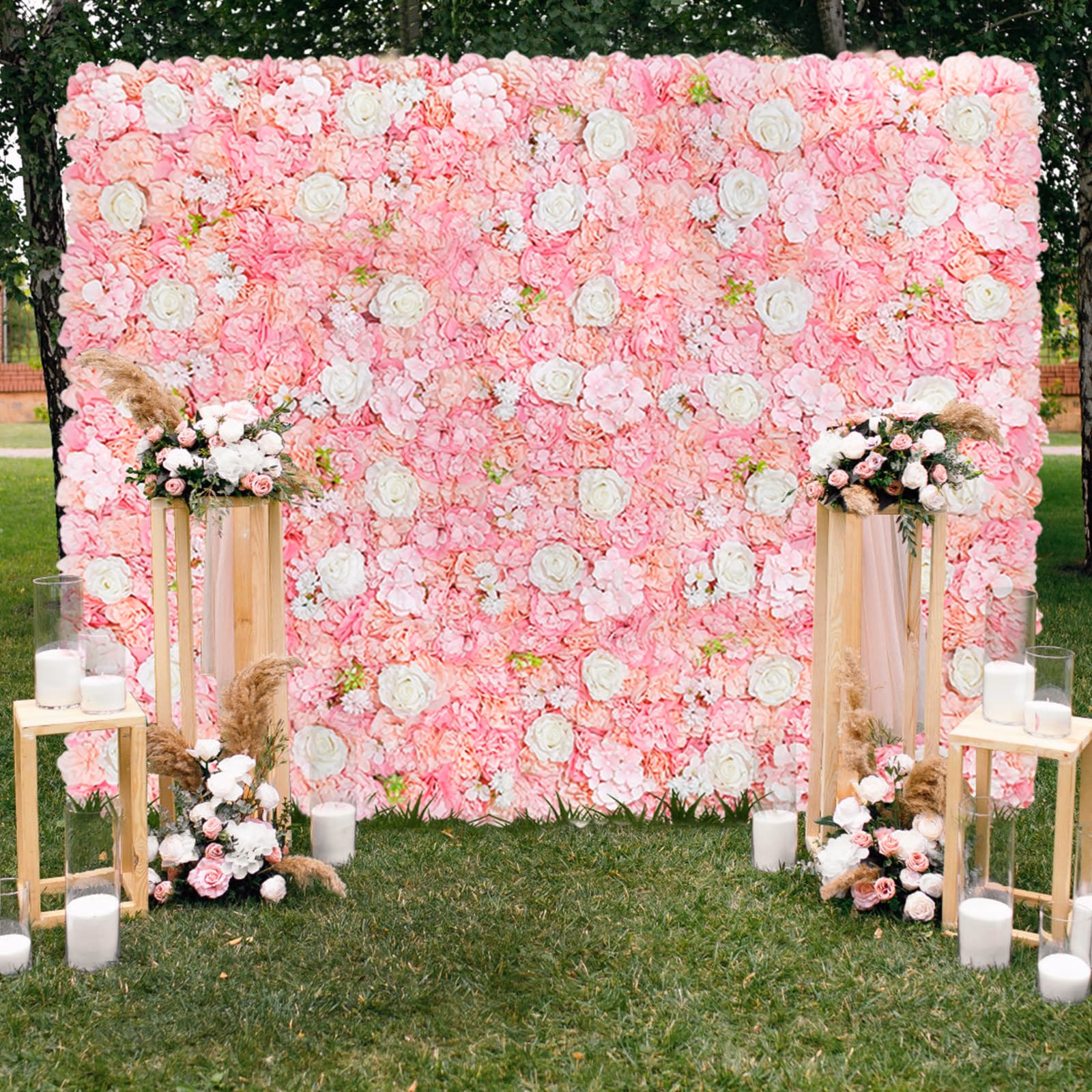 Can a flower wall be used at a wedding?