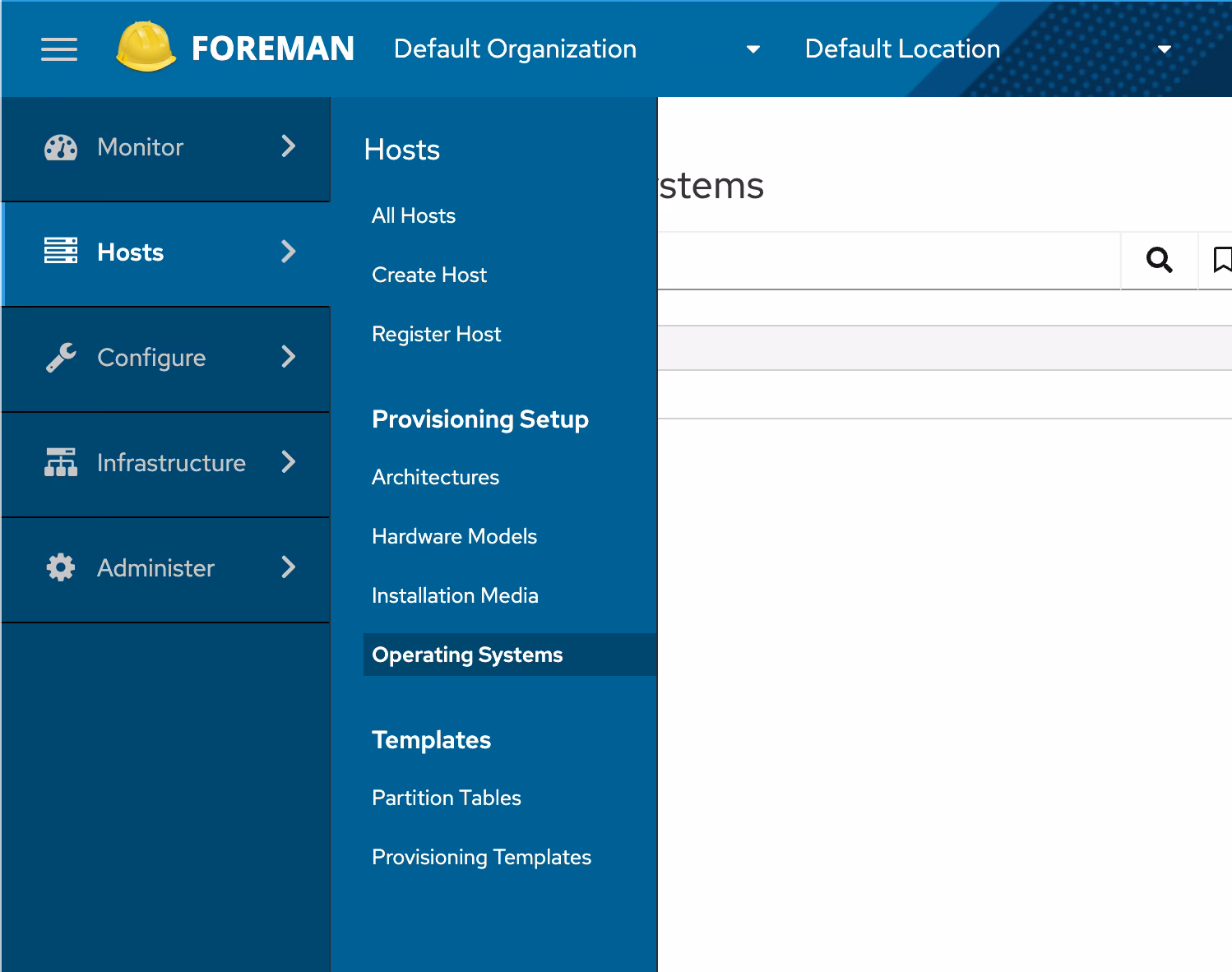 How to install a new operating system in Foreman?
