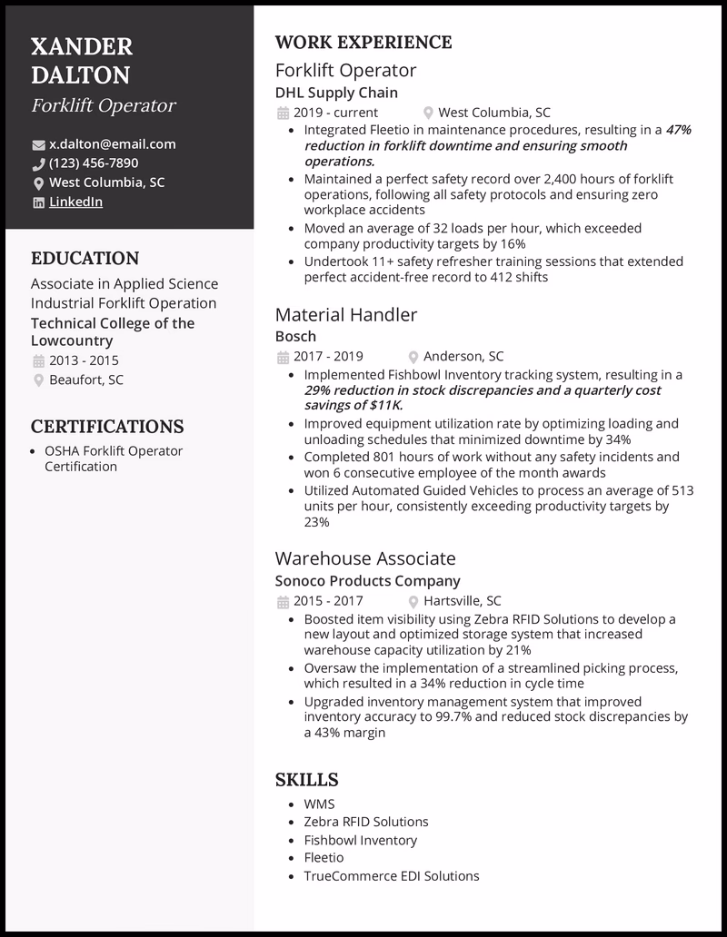 What skills do forklift operators have in 2024?