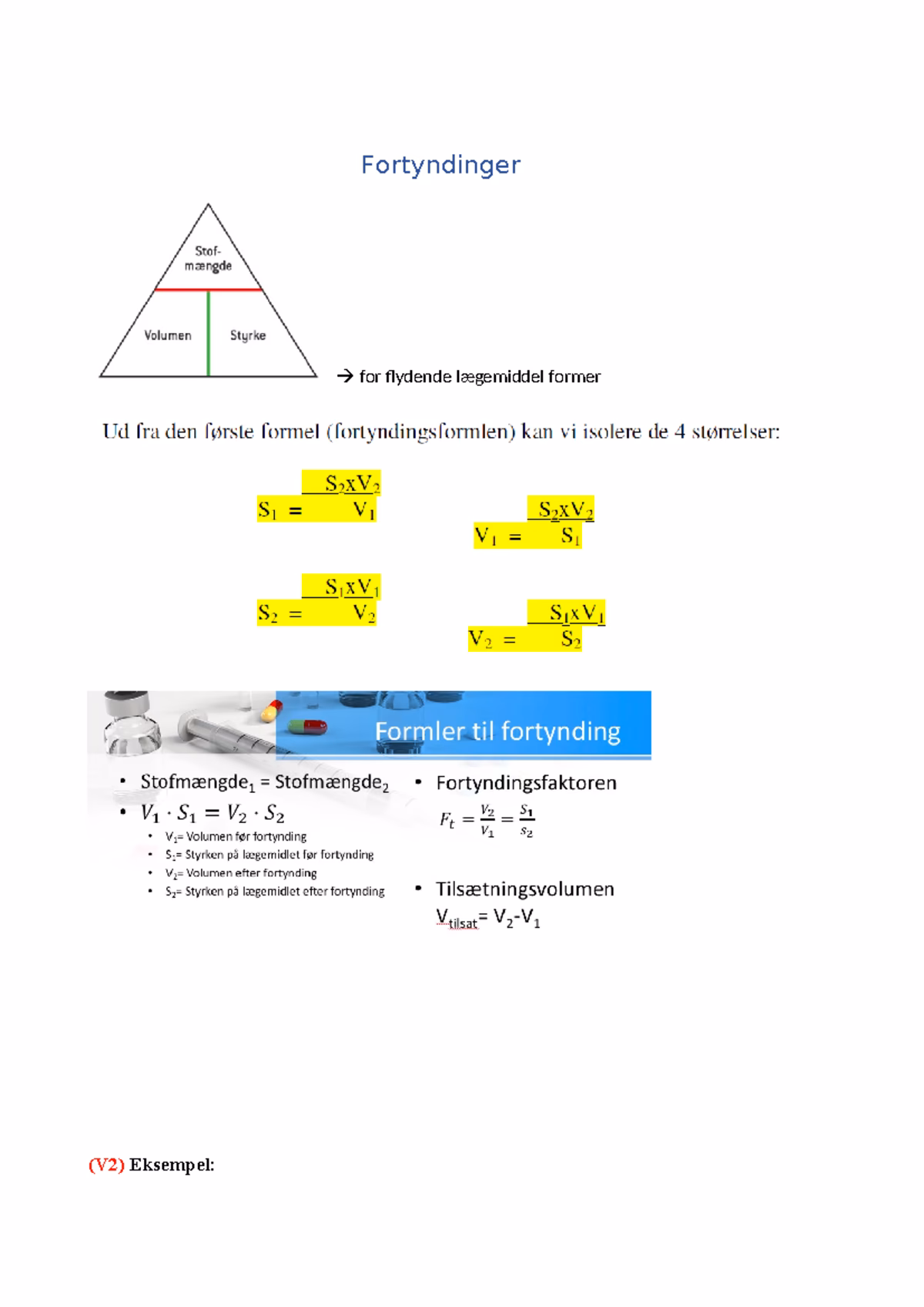Hvad er den reciprokke værdi for fortyndingen?