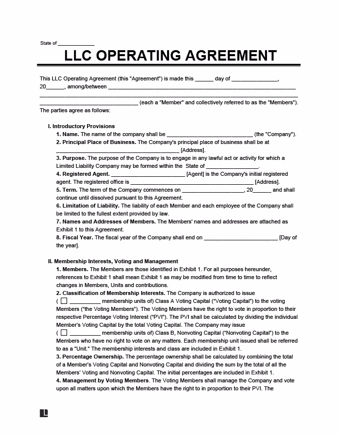 What is an operating agreement?