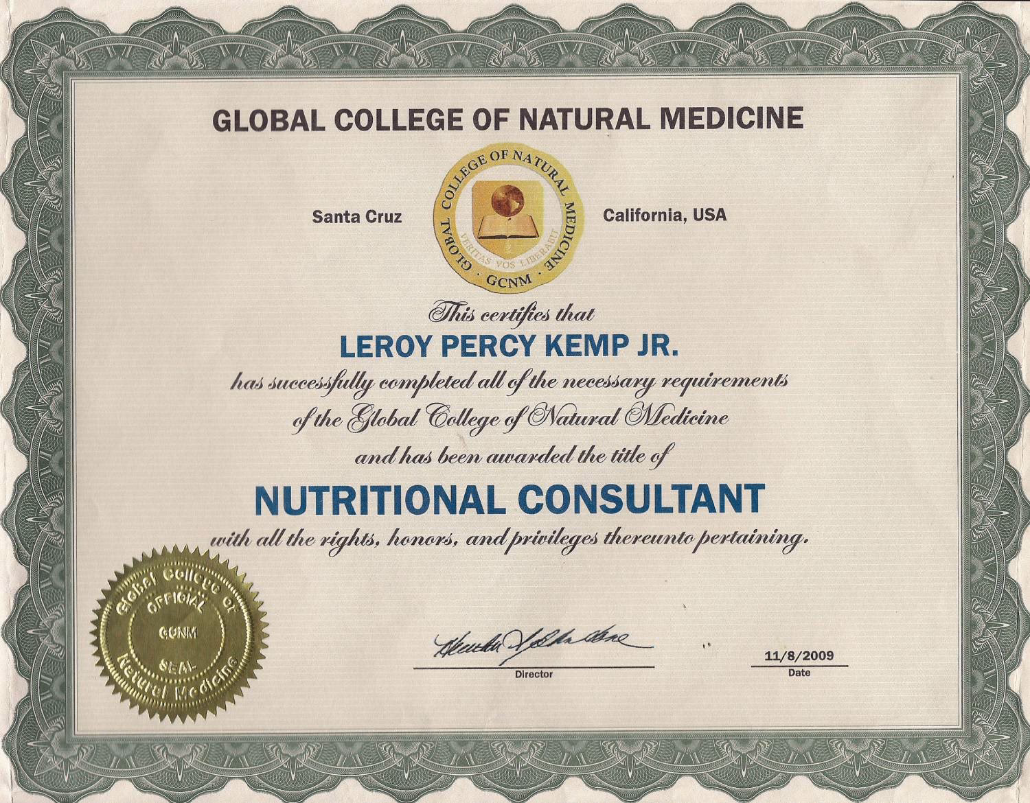 What is the Global College of Natural Medicine?