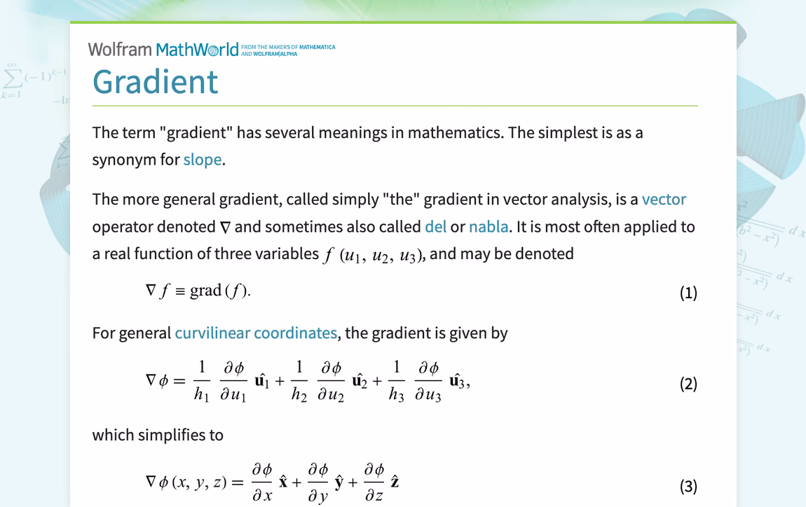 What is a gradient operator?