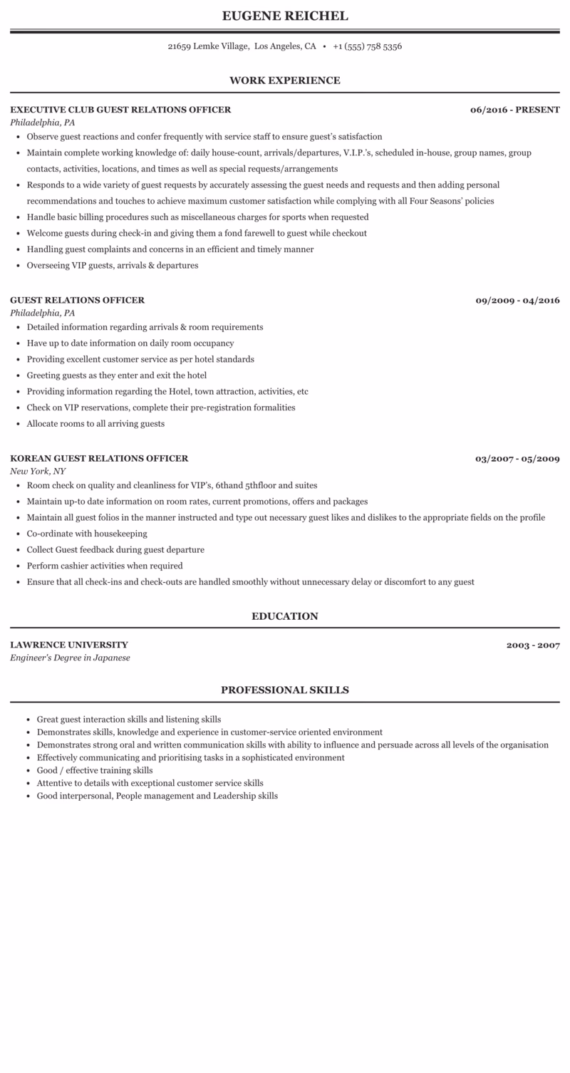 What is a guest relationship officer?