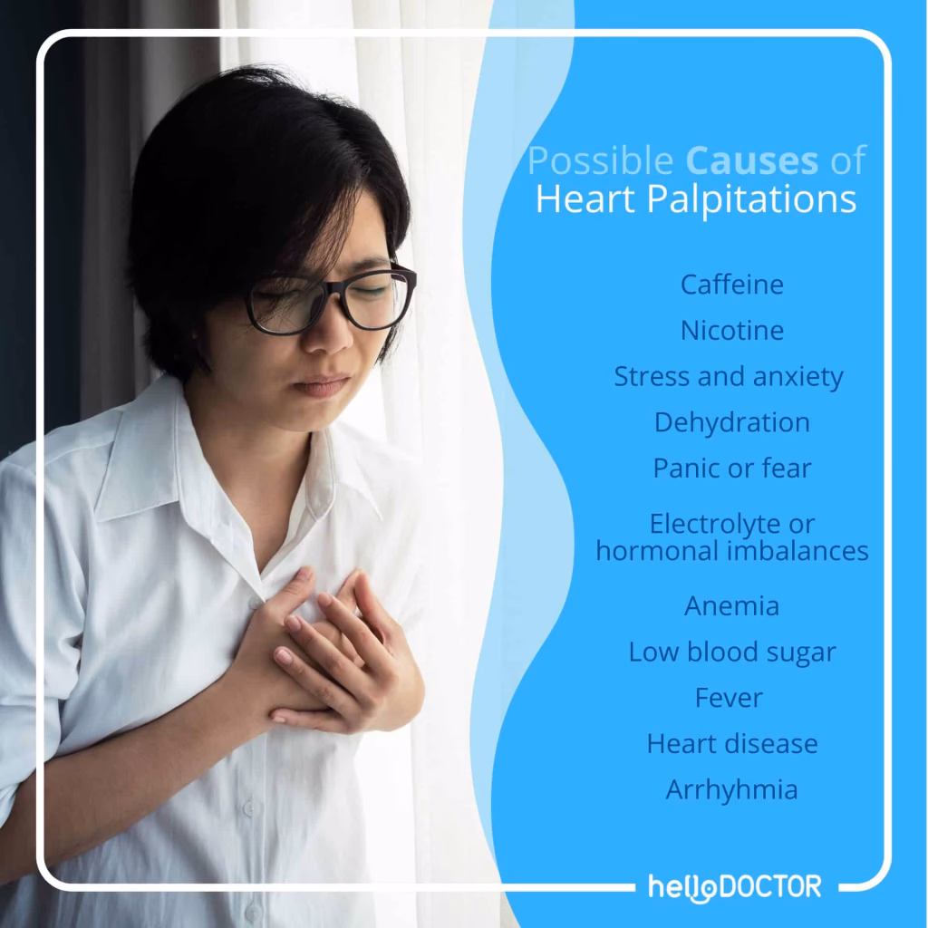 Can lying on the left cause palpitations?