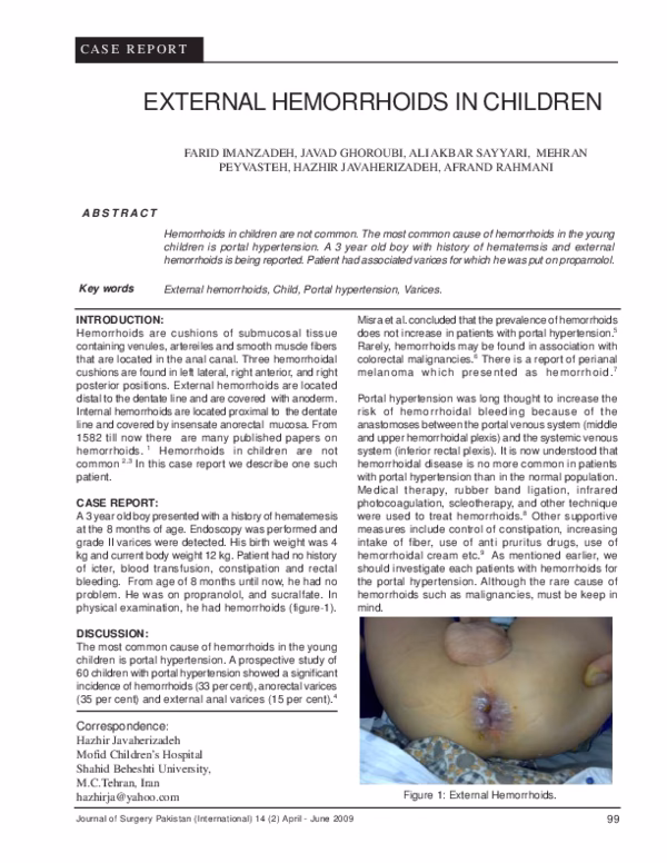 Are hemorrhoids a problem in children?