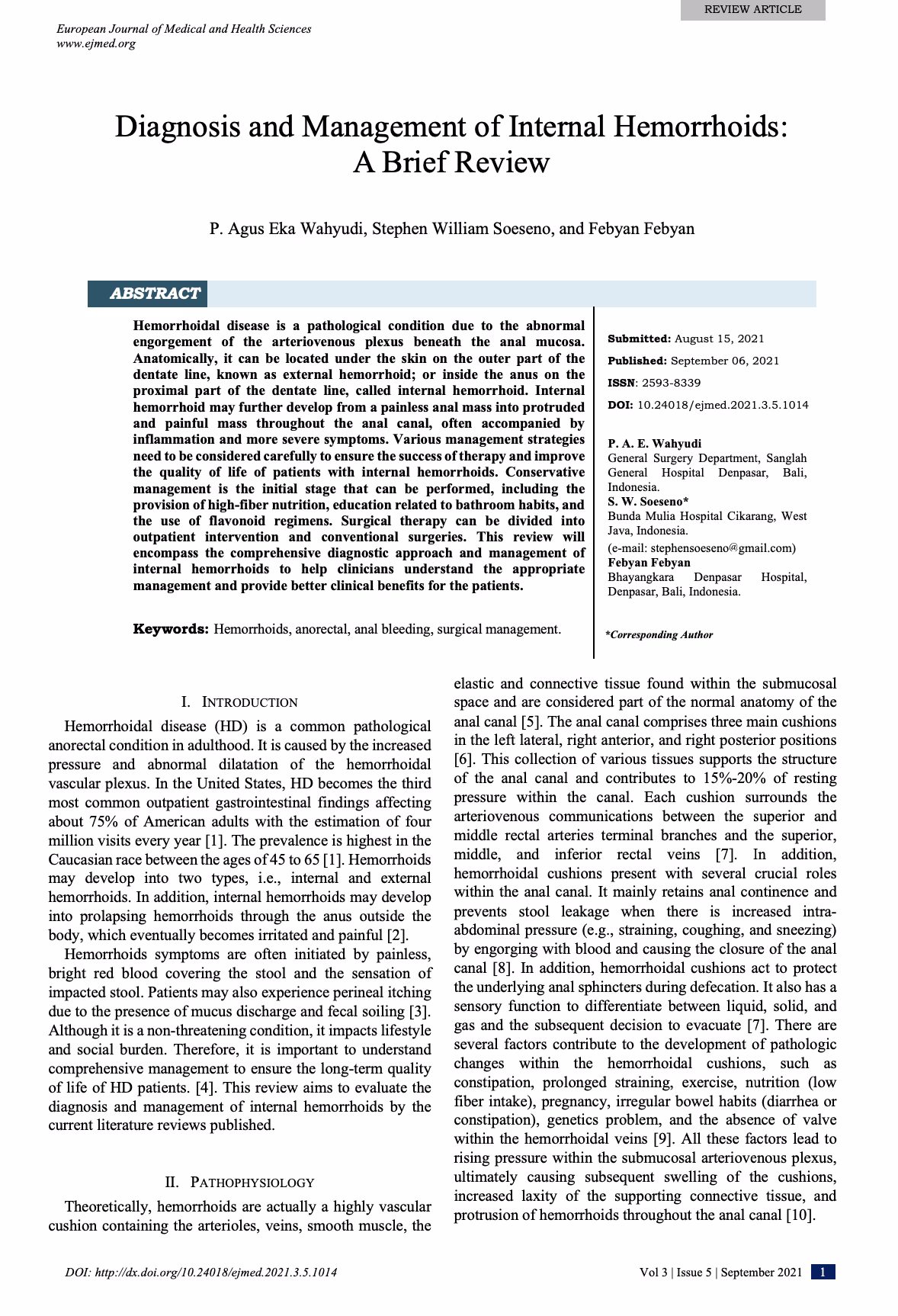 What is a systematic review of hemorrhoids?