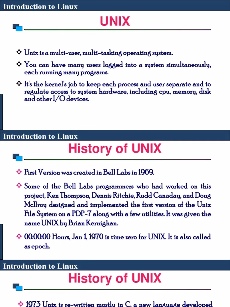 What was the first Unix operating system?