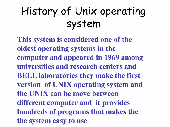 What is Unix operating system?