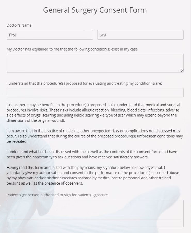 How do I fill out a medical consent form?