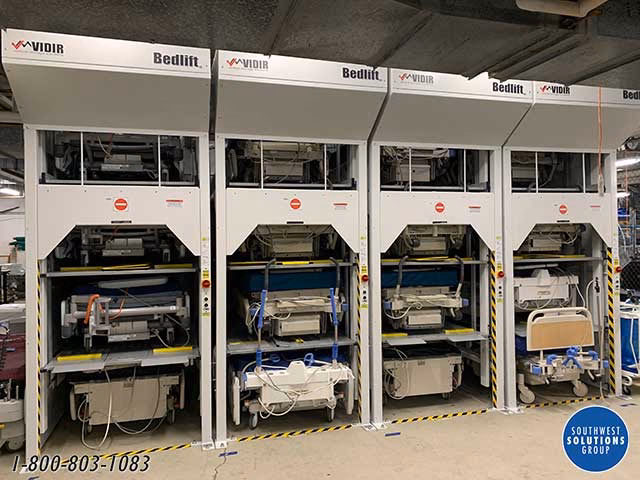 What is a hospital bed storage rack?