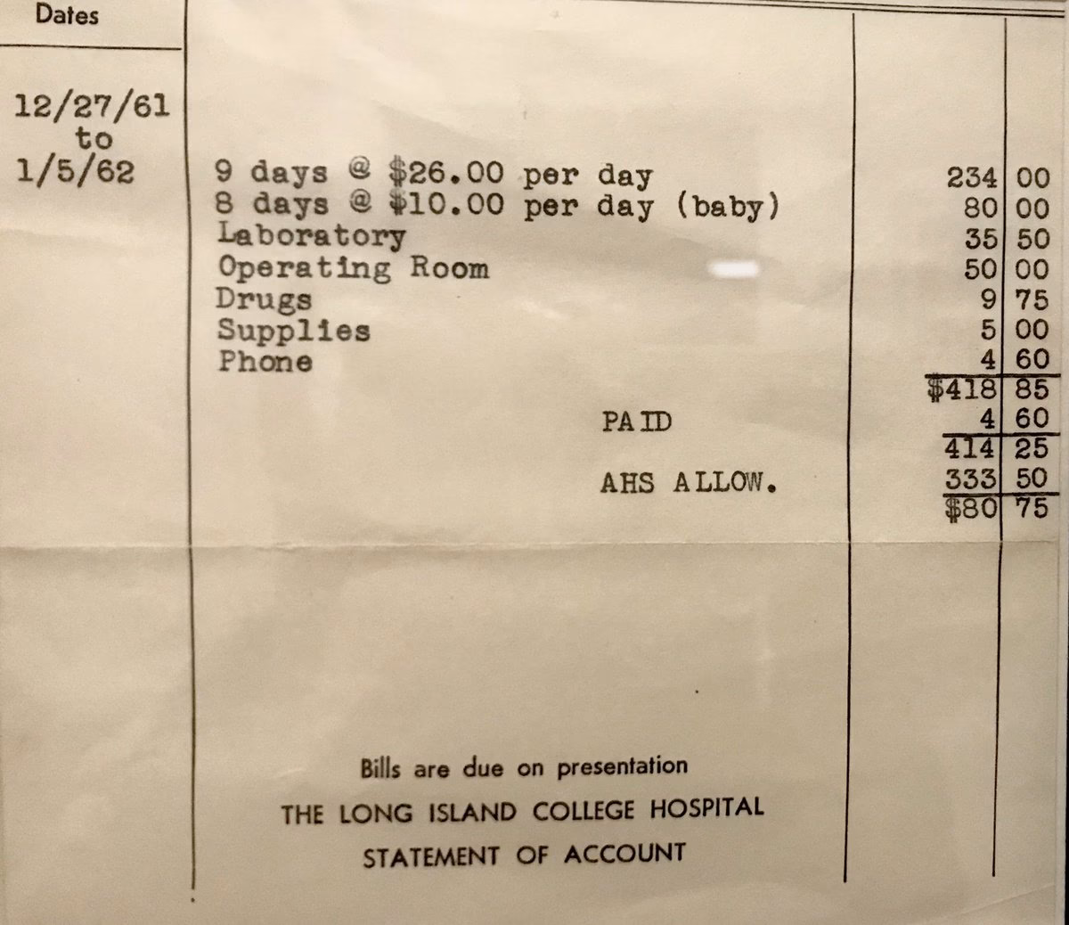 Do hospitals Bill my care and my baby's care separately?