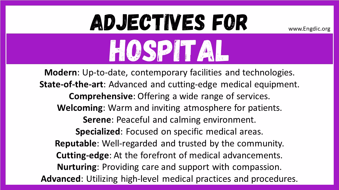 What is the adjective for hospital?