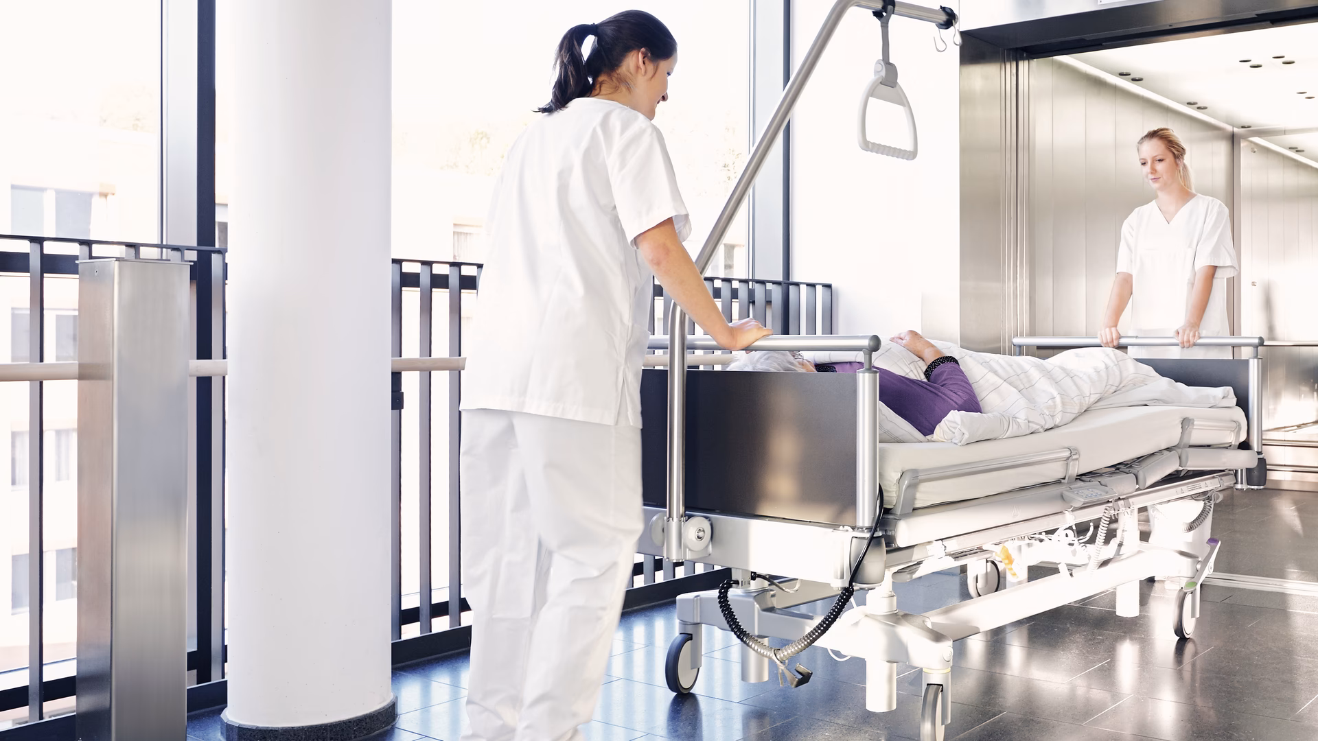 Why is elevator capacity important in a hospital?