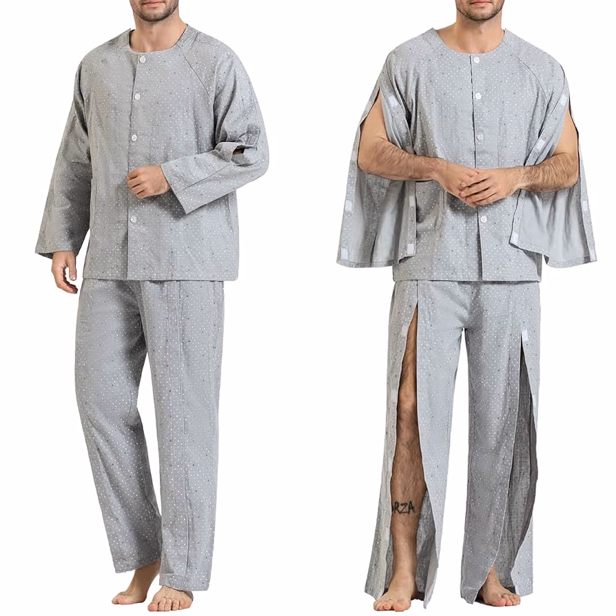 What is a designer men's hospital gown?