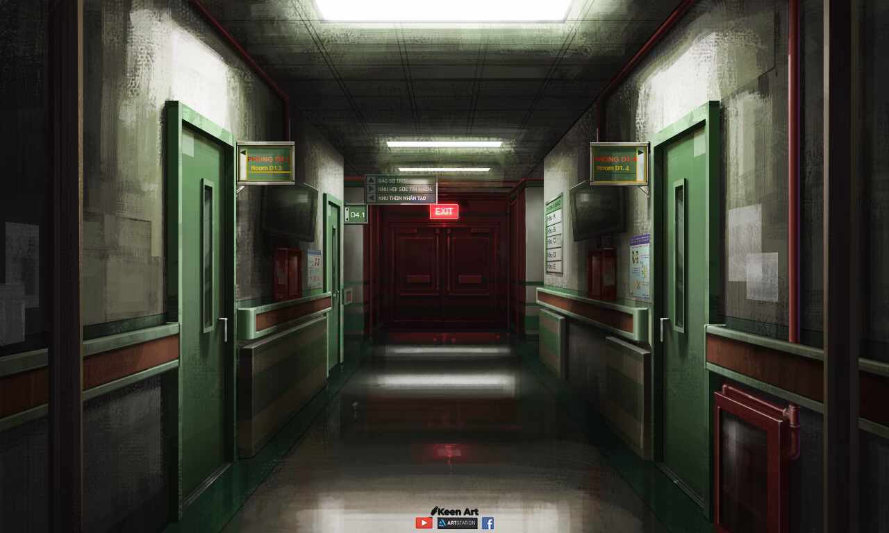 How many hospital hallway photos are there?