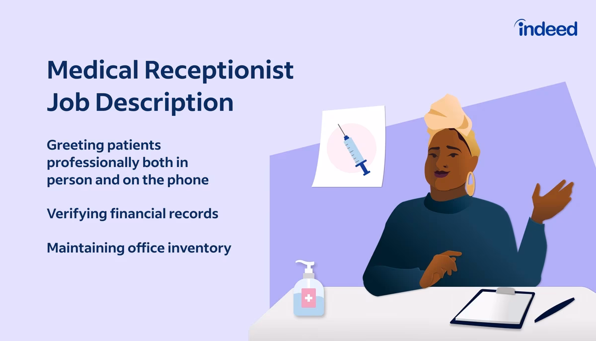 What is a hospital receptionist job description template?