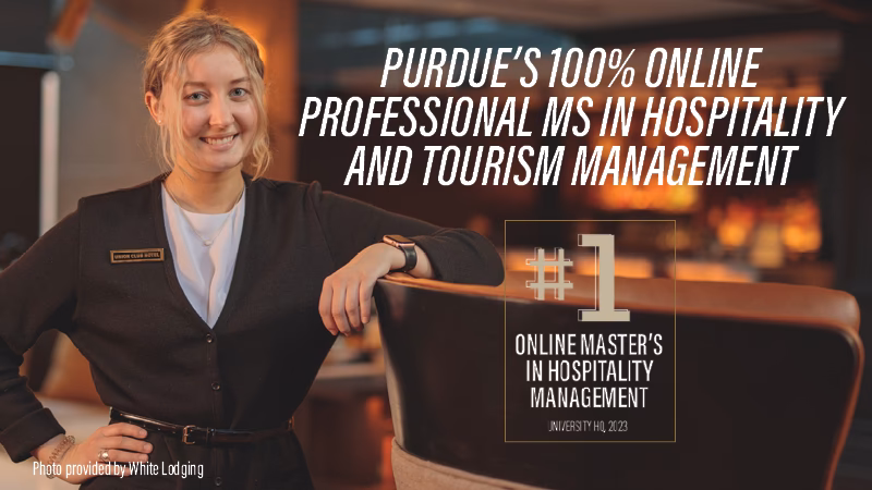 What is Purdue's Online Hospitality & Tourism Management Master's program?