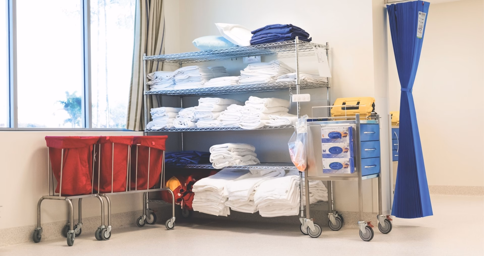 How do you store a patient's linen?