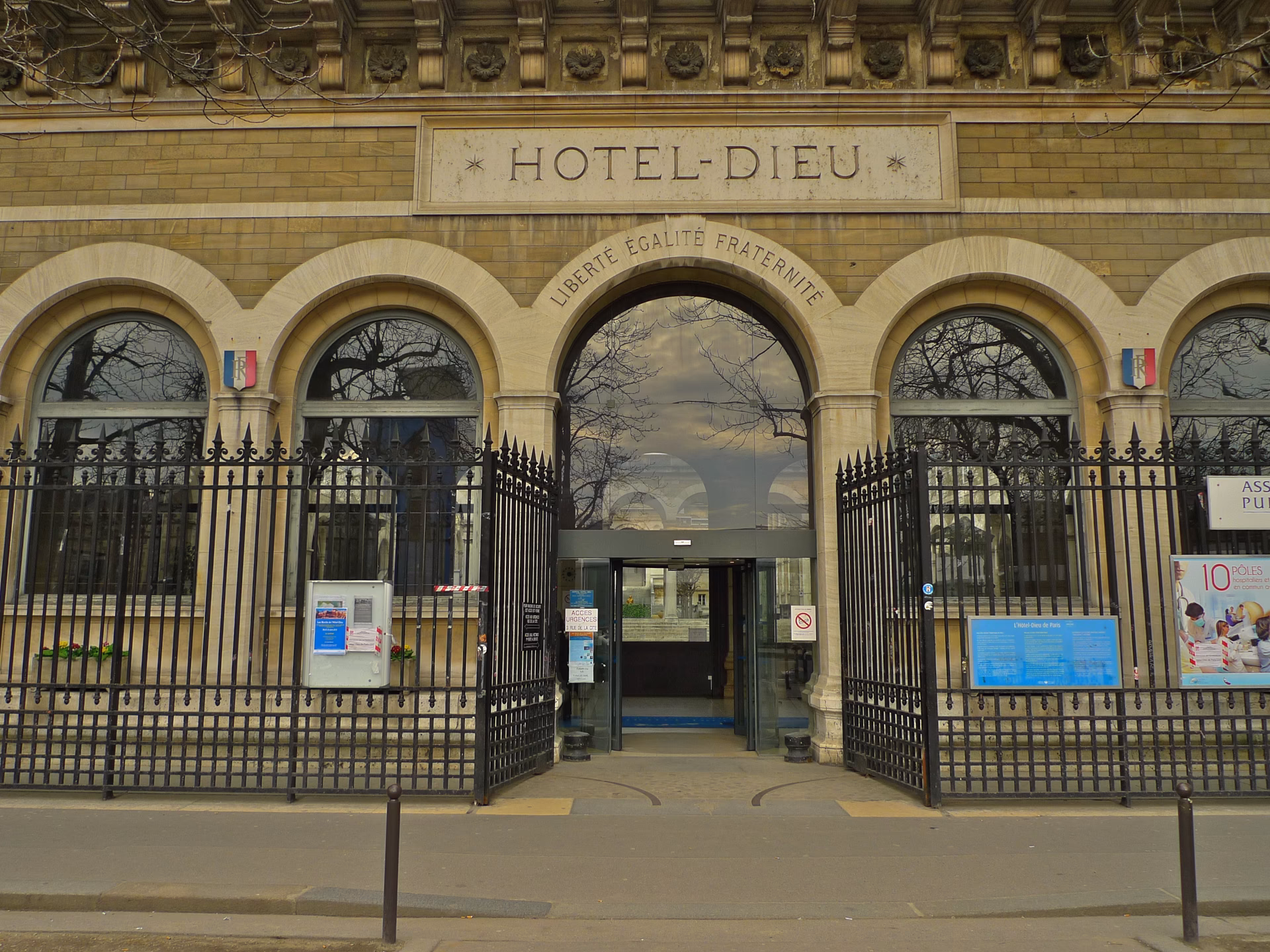 When was the first hospital built in Paris?