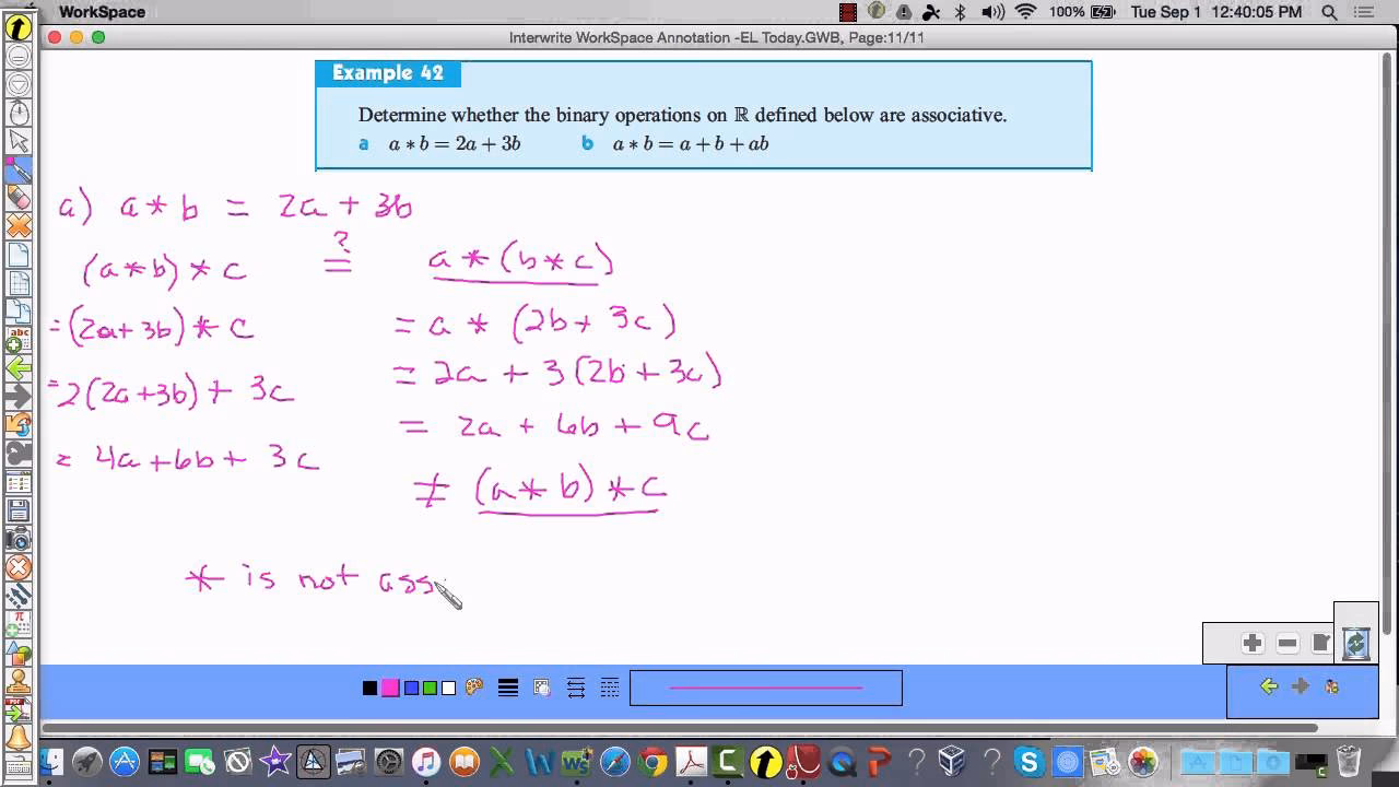 How do you verify a binary operation is associative?