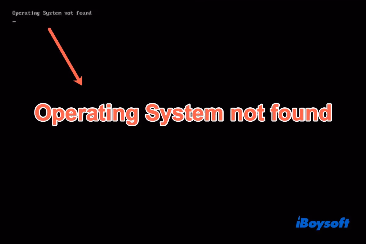 What does missing operating system / operating system not found mean?