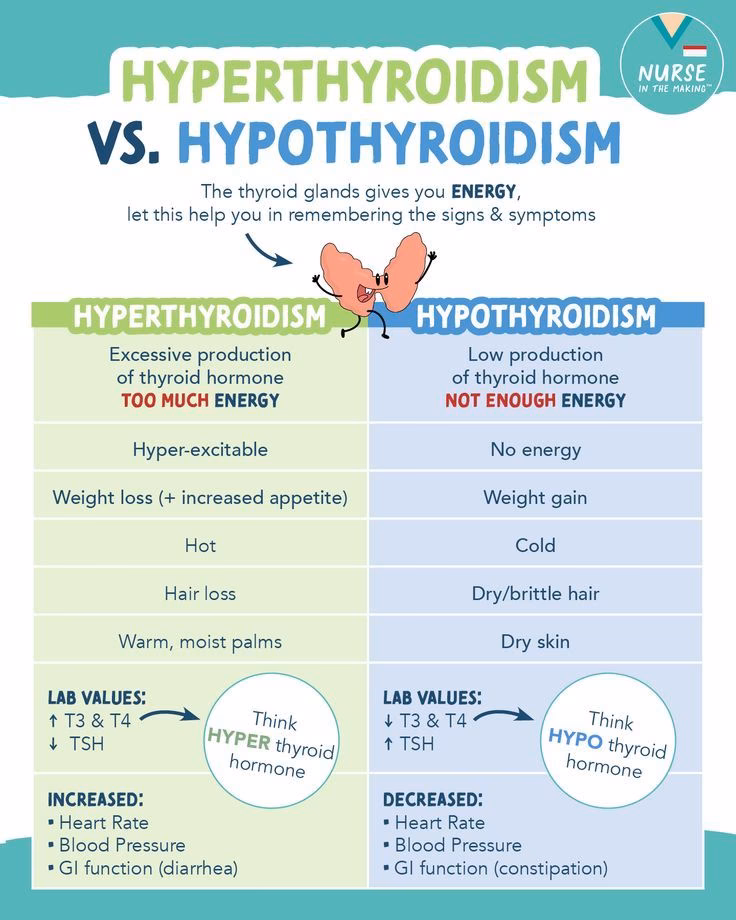 What are the symptoms of high thyroid hormone?