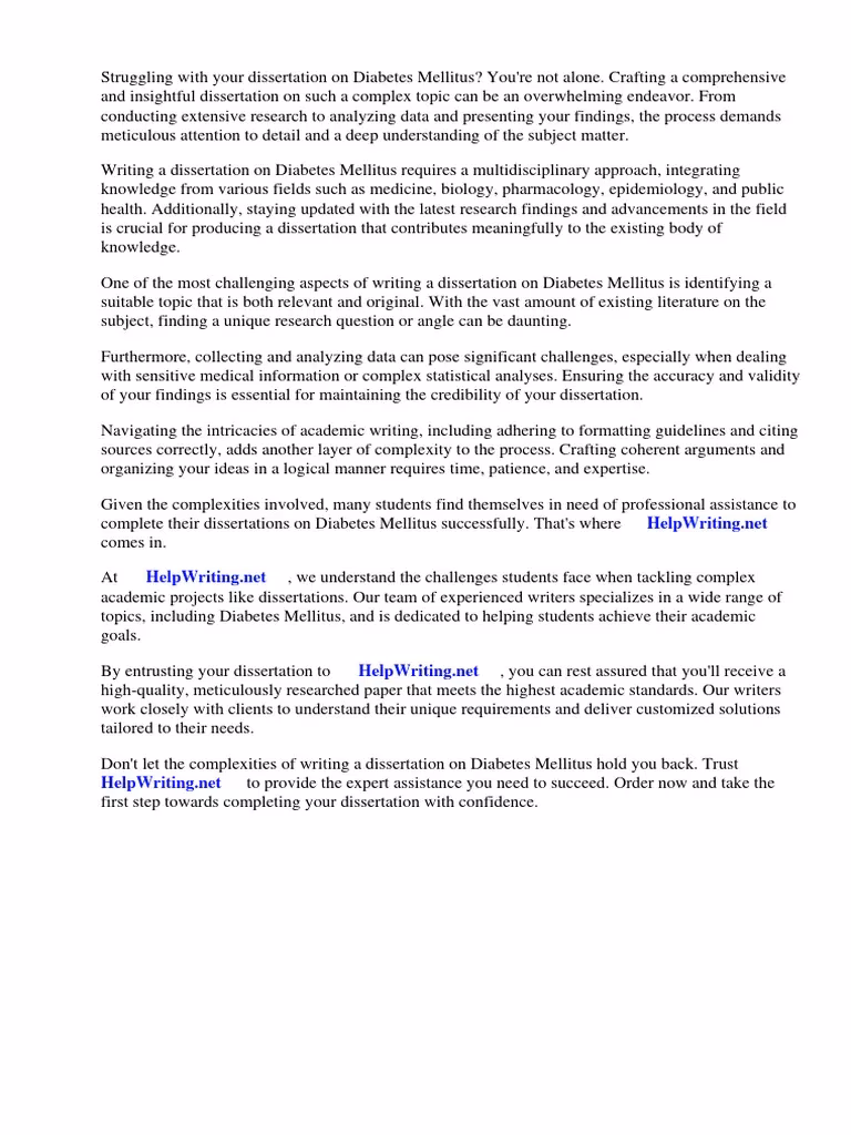 How do I find a diabetes dissertation topic?