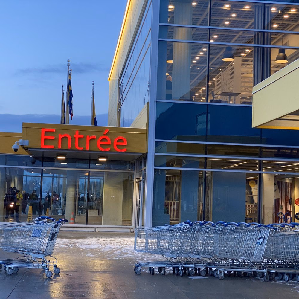 Does IKEA Burlington have an external furniture pick-up warehouse?