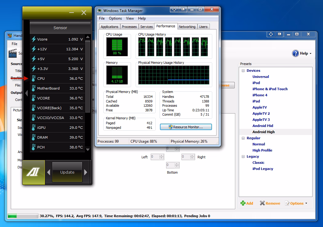 What is the maximum operating temperature of Intel Core i7?