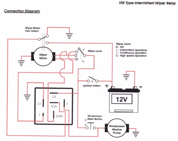 How does an intermittent windshield wiper relay work?