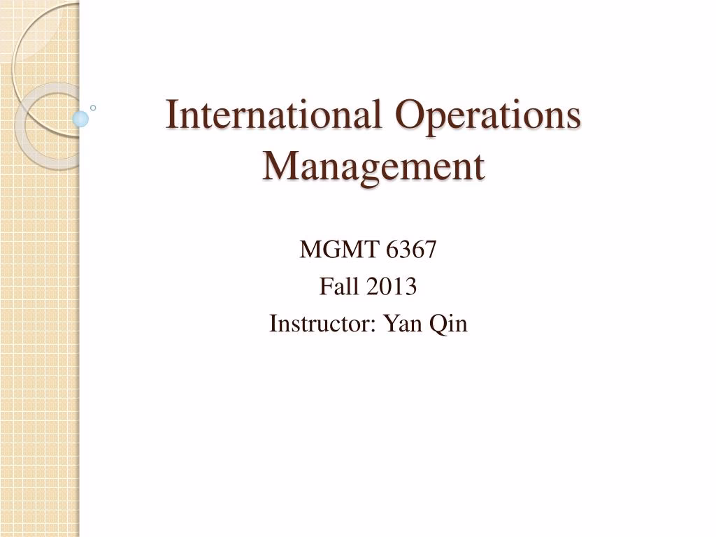 What is operations management PowerPoint presentation slides?