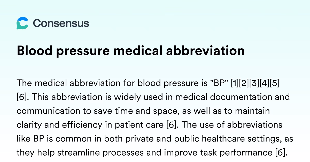 What does bp mean in medical terms?