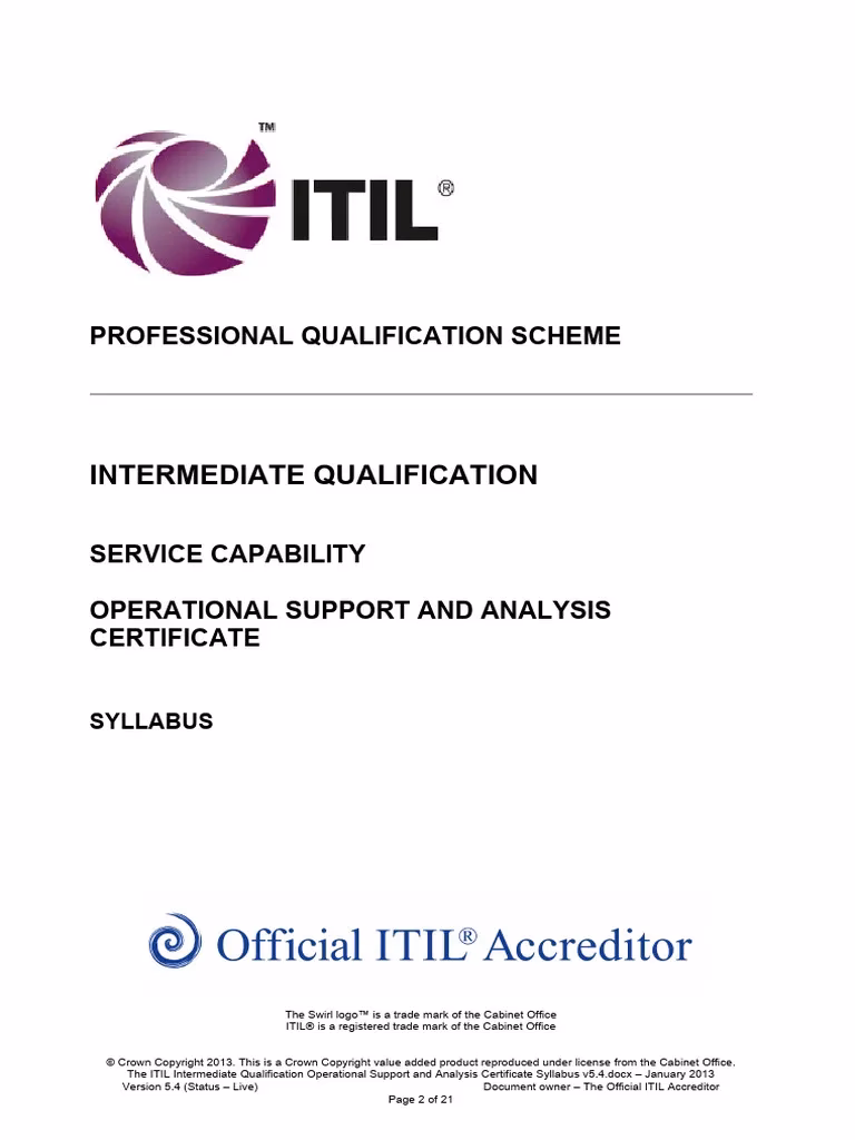 What is ITIL Operational Support & Analysis (OSA)?