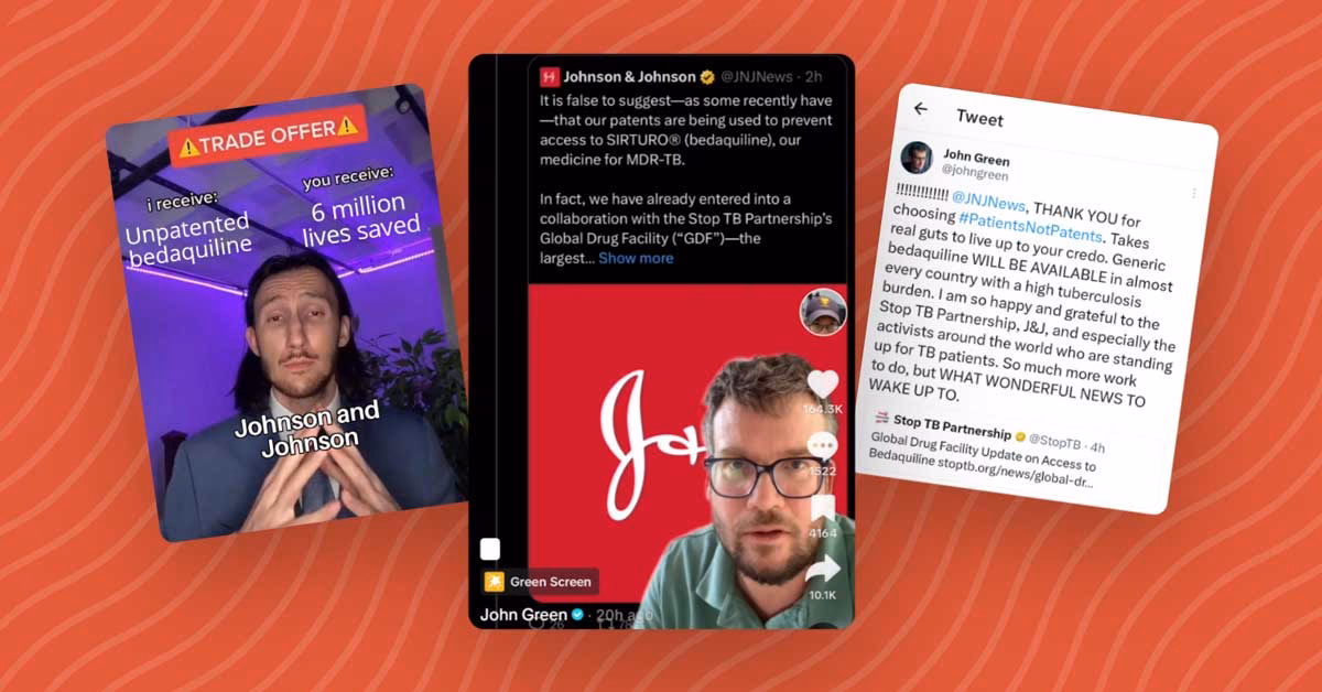 Did Johnson & Johnson refuse to end a patent on tuberculosis drug?