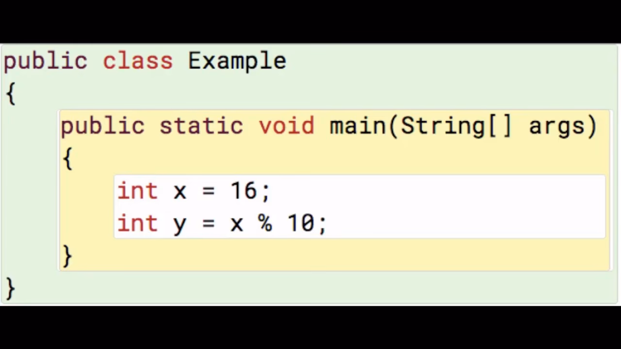 What is a mod operator in Java?
