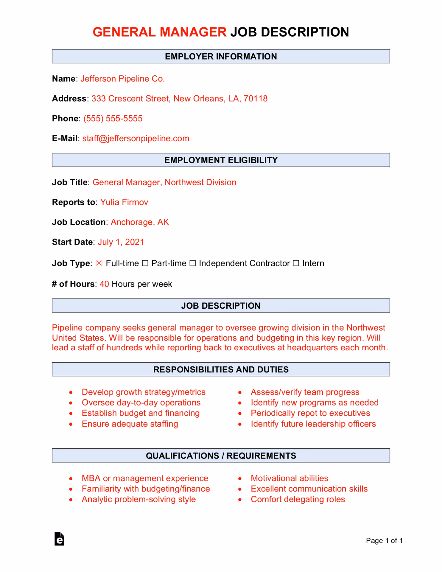 What does a general manager do?