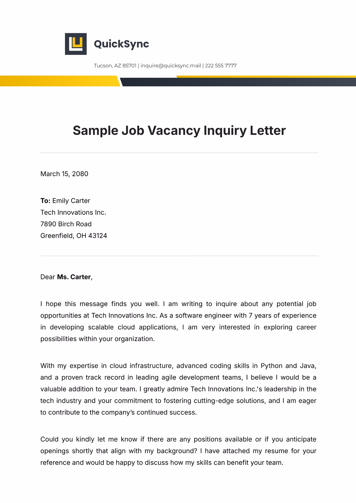 Should you send a job inquiry email?