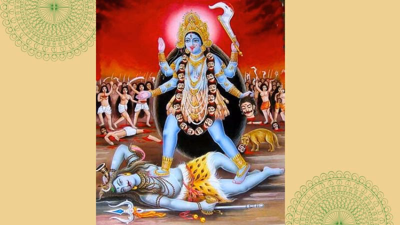 Why does Kali dance with Lord Shiva?